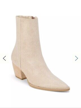 Anthro Matisse, Katy Off White Crackled Leather Pointed-Toe Ankle Boots -size 11